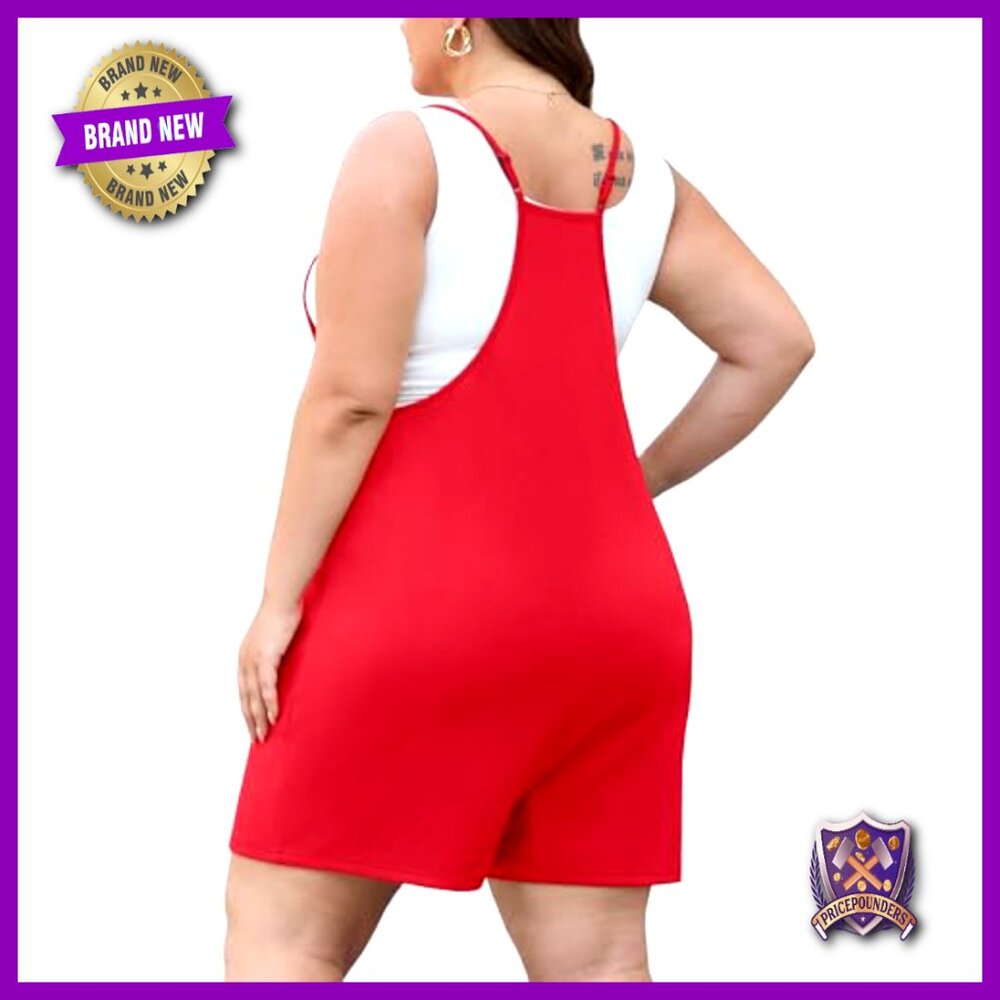 Plus Size Romper Adjustable Spaghetti Strap Jumps… - image 5